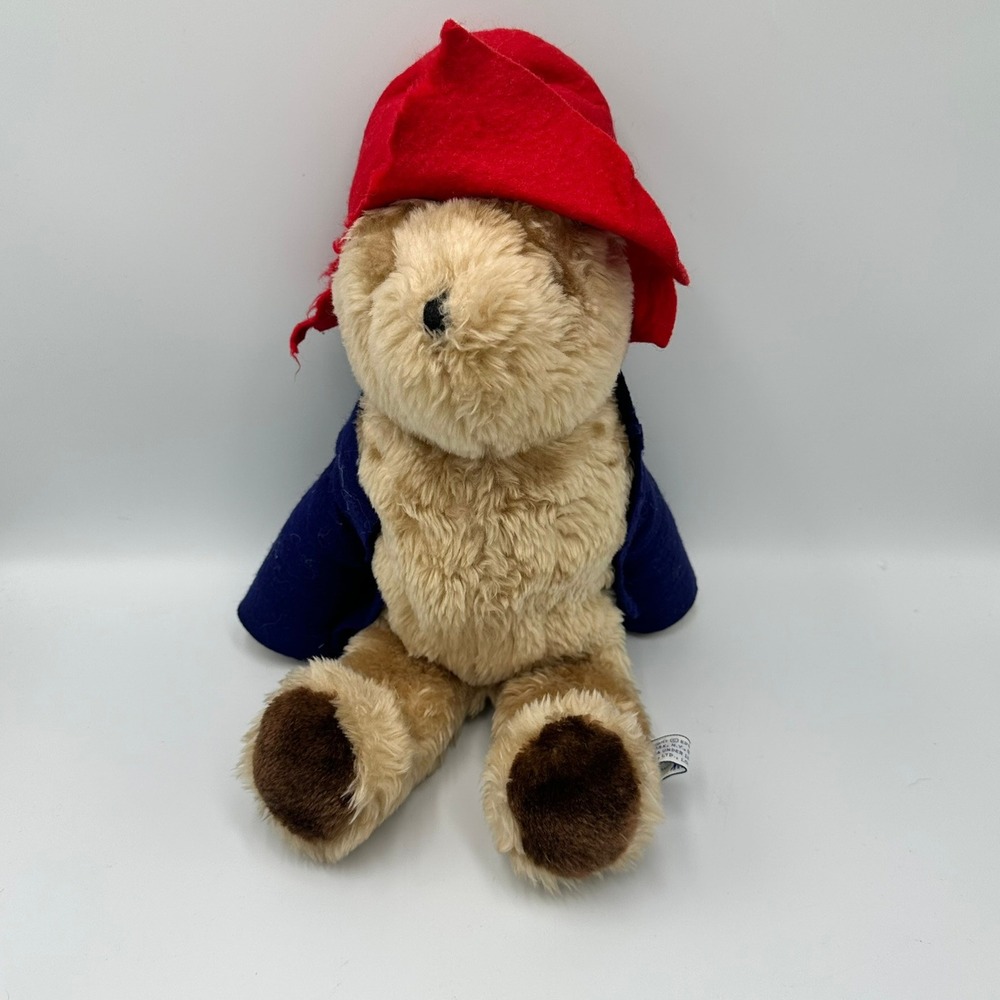 Eden Toys Paddington Bear Plush Kids 14in Tan Vintage 1981 Blue Coat Red Hat Toy